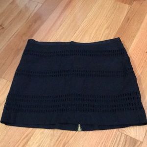 Twill skirt with eyelet detail